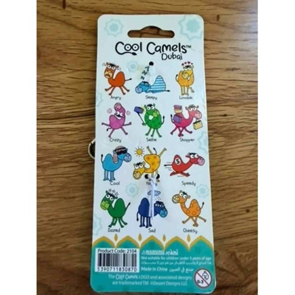 NWT Cool Camels Dubai Multi Charm Enamel Keyring Souvenir Lobster Clasp Multi